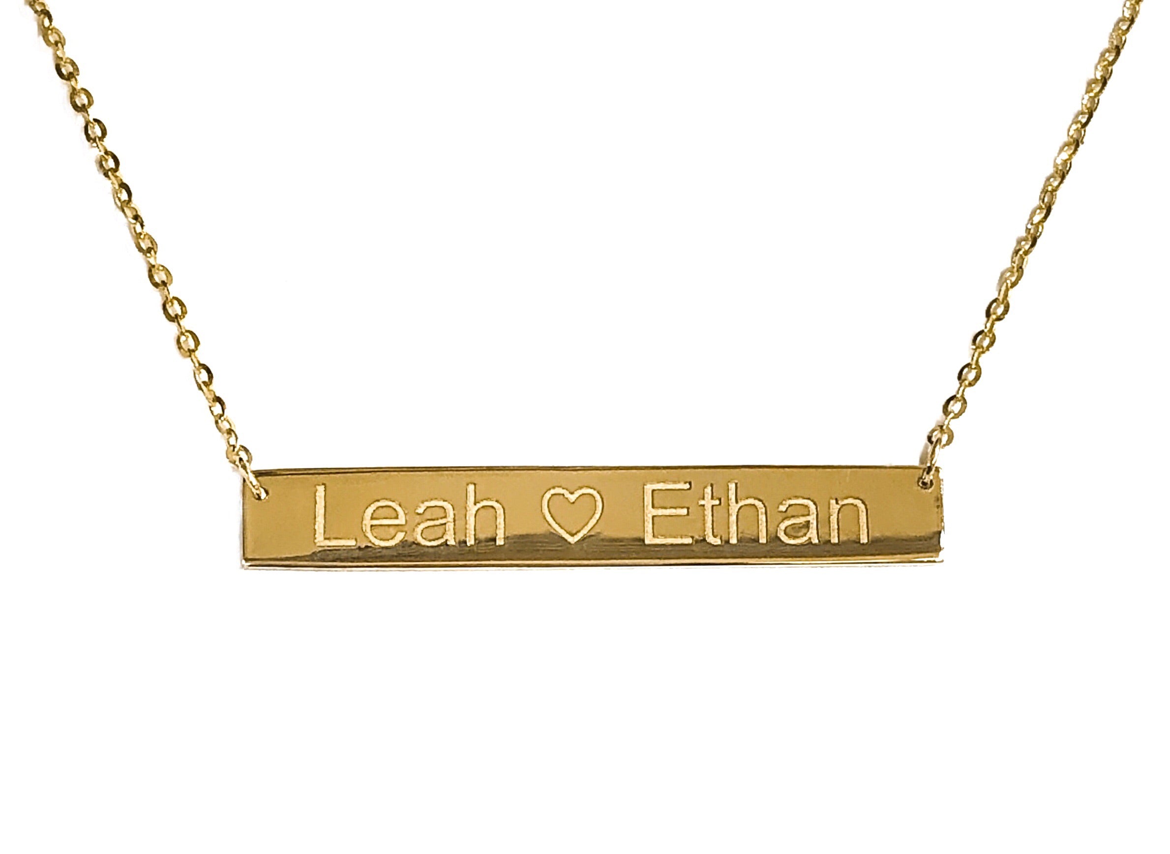 14K YELLOW GOLD THE TWO OF US BAR NECKLACE -PERSONALIZED