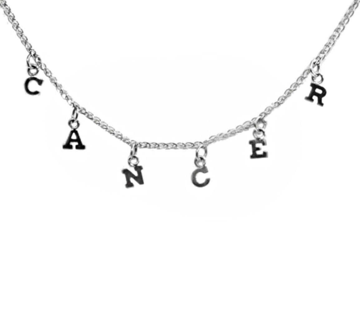 14k WHITE GOLD DANGLING LETRAS NECKLACE