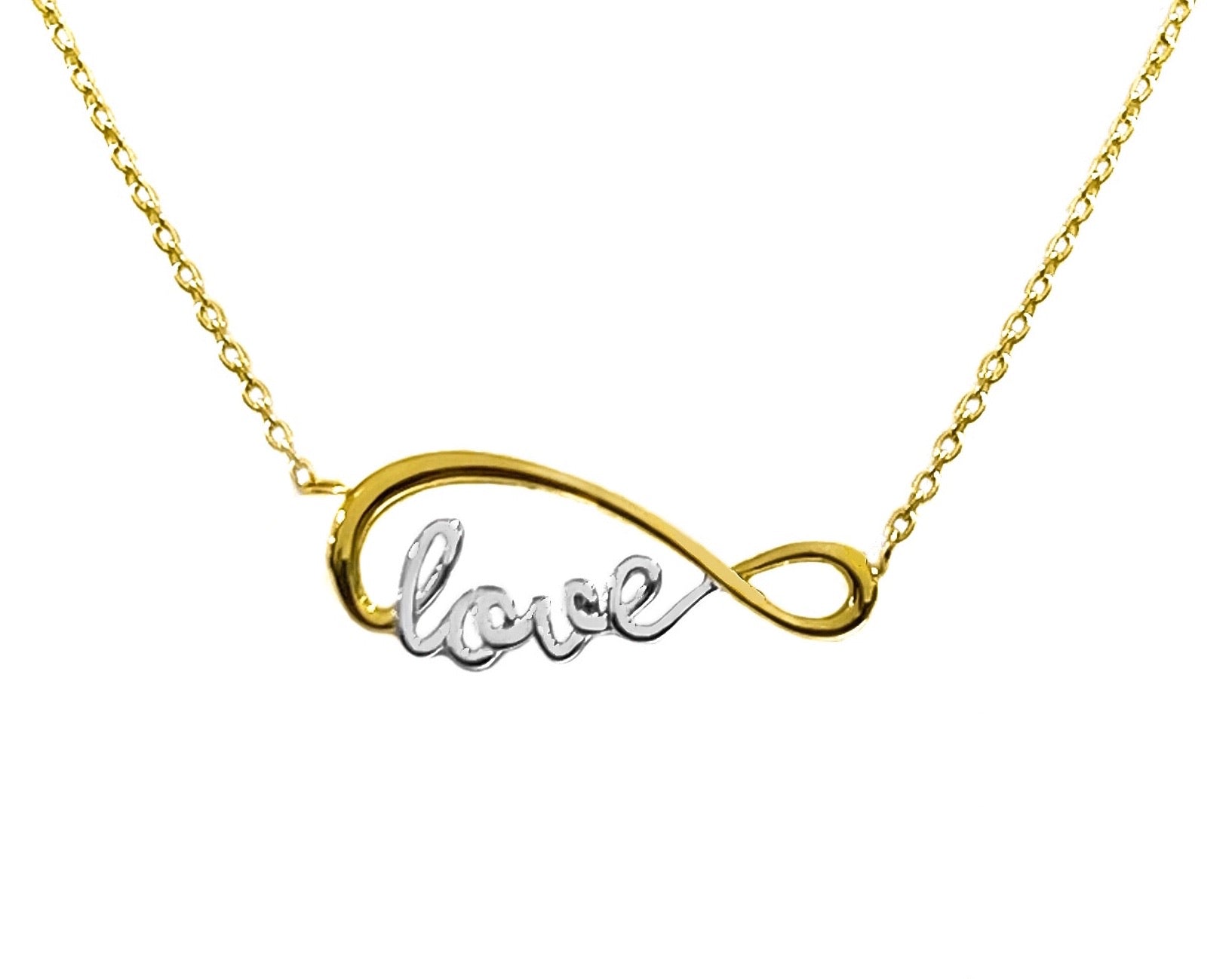 14K YELLOW GOLD INFINITY LOVE NECKLACE