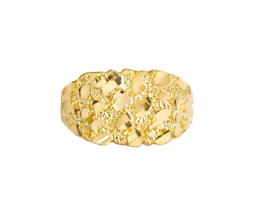10K YELLOW GOLD NUGGET RING