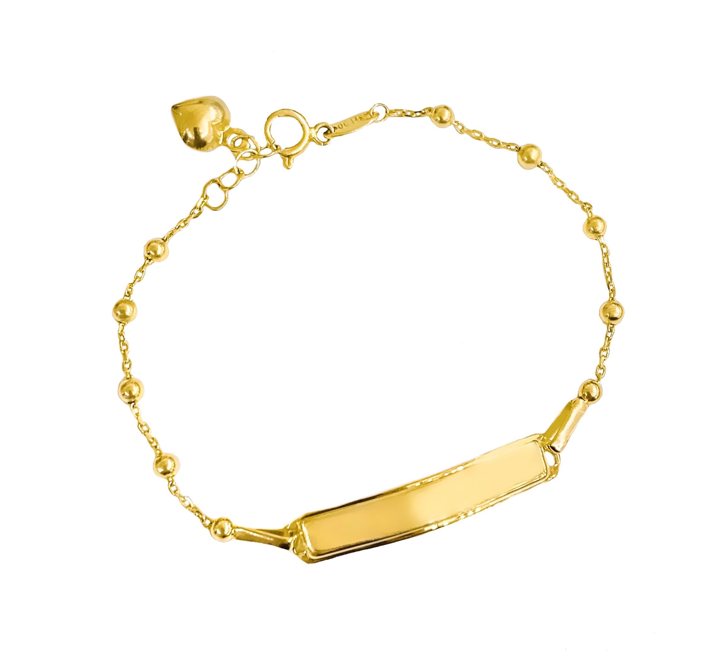 Meira T Children's Collection Yellow Gold and Diamond ID Bracelet – Meira T  Boutique