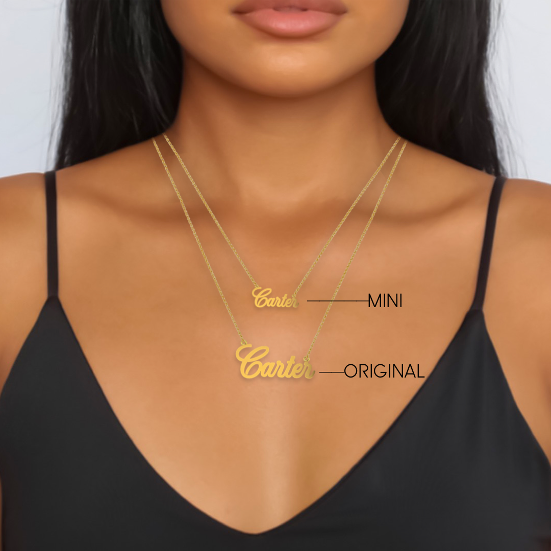 14K YELLOW GOLD ORIGINAL SCRIPT FLOATING NAME NECKLACE