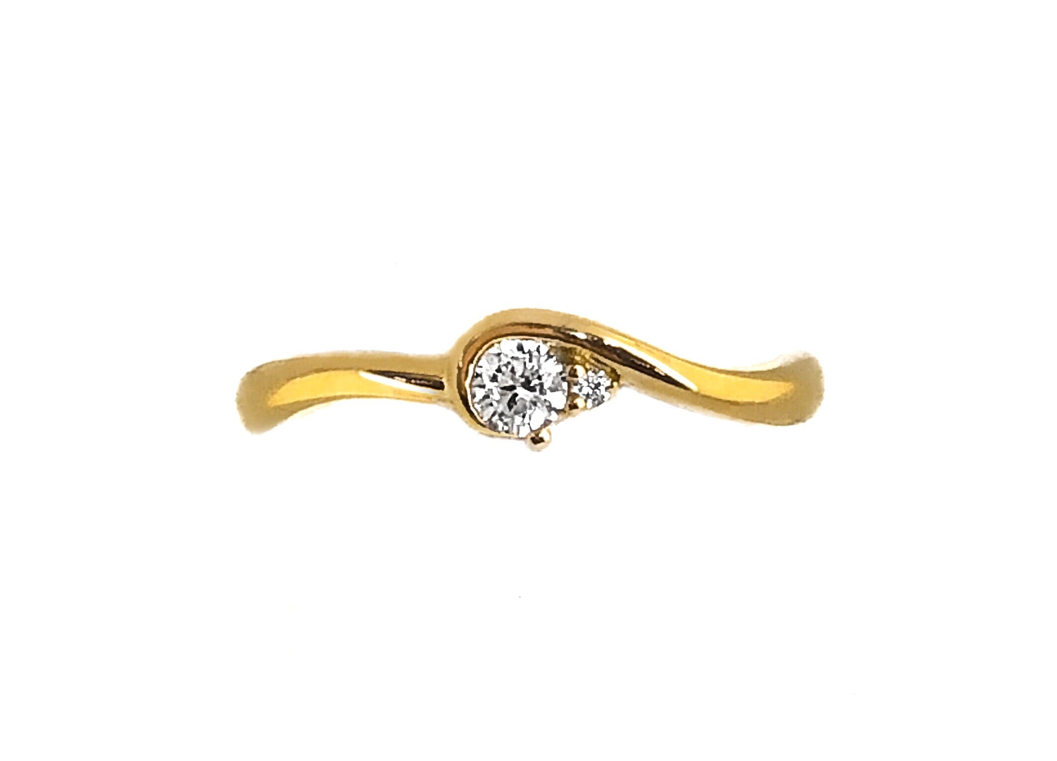 14K YELLOW GOLD WAVE TWINKLE BAND